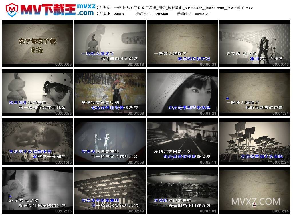 一单上达-忘了你忘了我唱_国语_流行歌曲_MB200425